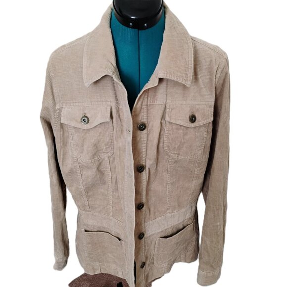 Sag Harbor Brown Corduroy Woman's Button up Jacket size 14 - Picture 4 of 11